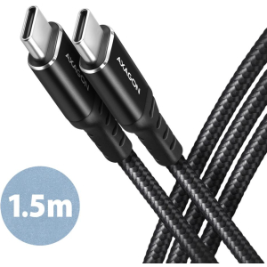 CABLE USB-C TO USB-C 1.5M 60W/HQ BLACK BUCM-CM15AB AXAGON