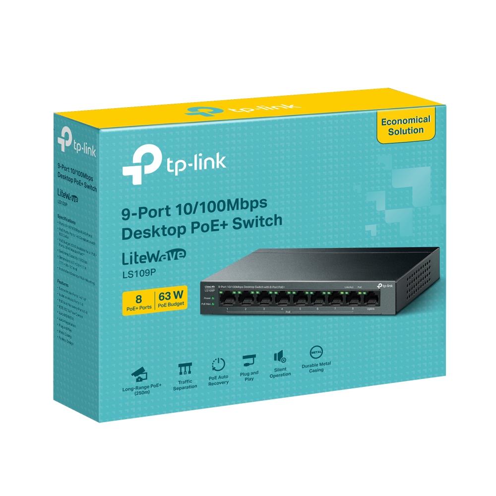 Switch TP-LINK LS109P Desktop/pedestal 9x10Base-T / 100Base-TX PoE+ ports 8 LS109P - Image 4