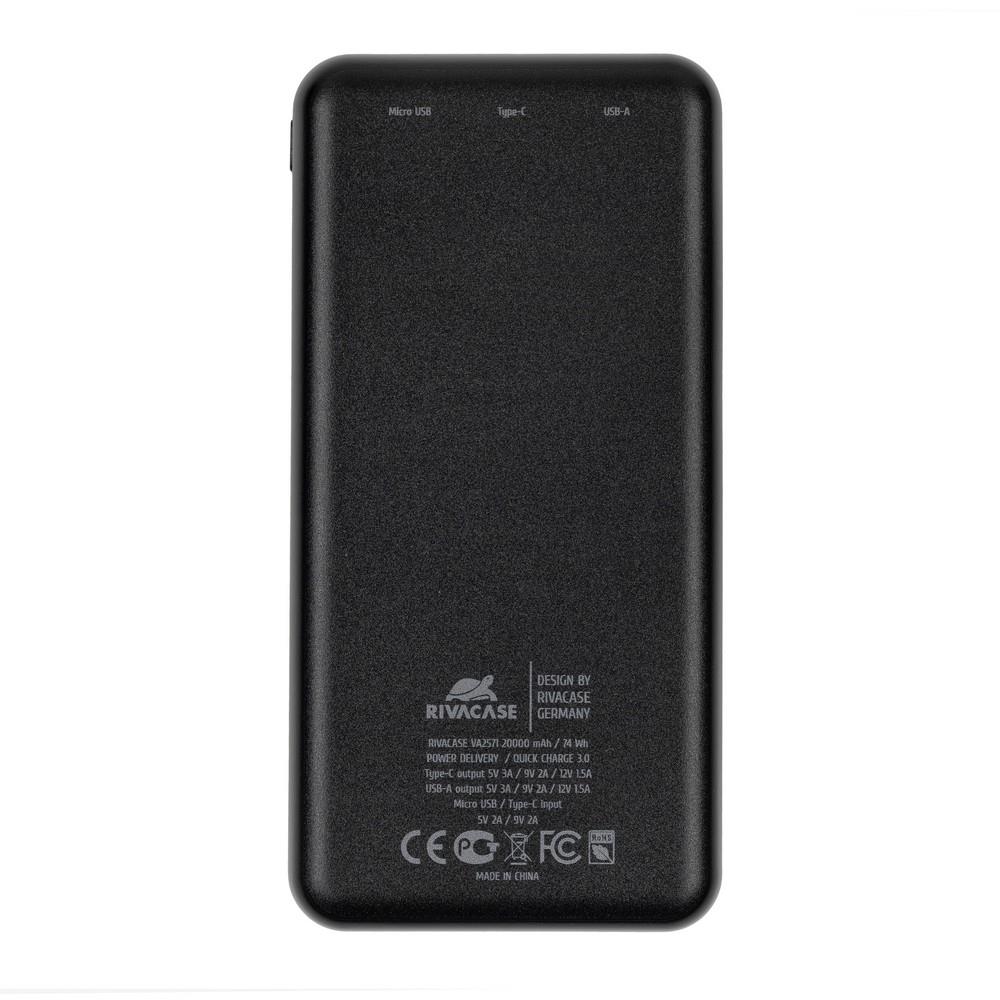 POWER BANK USB 20000MAH/BLACK VA2571 RIVACASE - Image 3