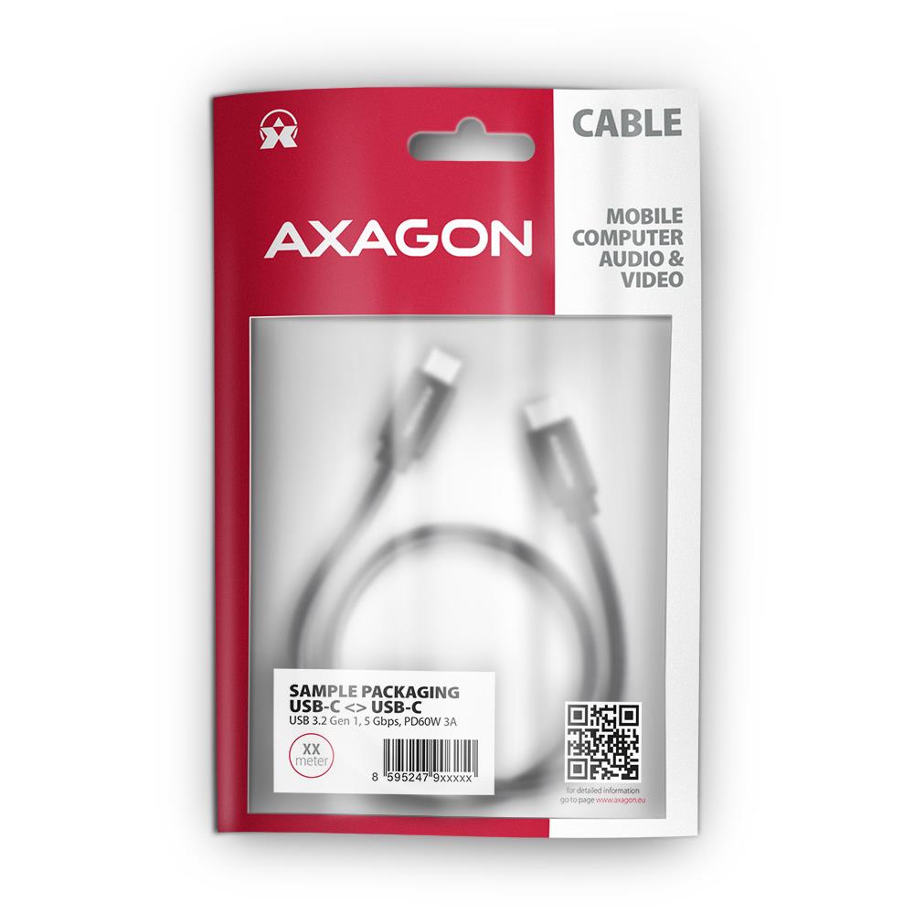 CABLE USB-C TO USB-C 1.5M 60W/BLACK BUCM3-CM15AB AXAGON - Image 3
