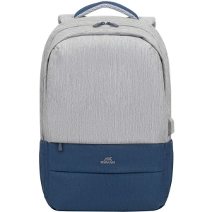 NB BACKPACK ANTI-THEFT 17.3"/7567 GREY/DARK BLUE RIVACASE
