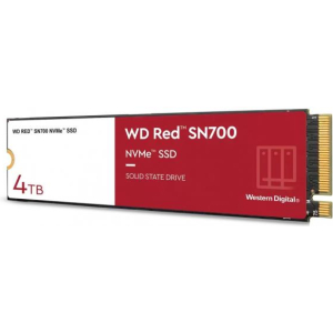 SSD WESTERN DIGITAL Red SN700 4TB M.2 NVMe Write speed 3100 MBytes/sec Read speed 3400 MBytes/sec TBW 5100 TB WDS400T1R0C