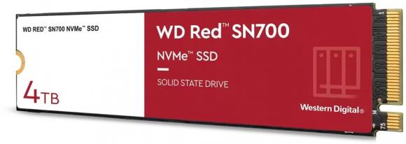 SSD WESTERN DIGITAL Red SN700 4TB M.2 NVMe Write speed 3100 MBytes/sec Read speed 3400 MBytes/sec TBW 5100 TB WDS400T1R0C