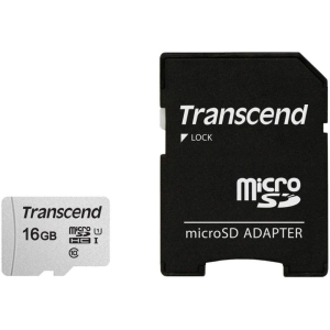 MEMORY MICRO SDHC 16GB W/ADAP/C10 TS16GUSD300S-A TRANSCEND