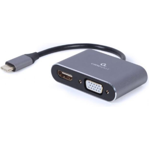 I/O ADAPTER USB-C TO HDMI/VGA/A-USB3C-HDMIVGA-01 GEMBIRD