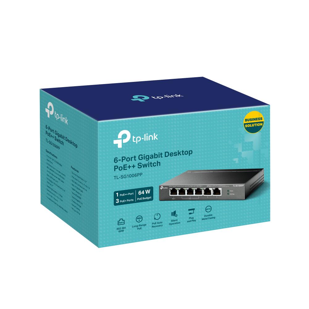 Switch TP-LINK TL-SG1006PP Desktop/pedestal 6x10Base-T / 100Base-TX / 1000Base-T PoE+ ports 4 TL-SG1006PP - Image 3