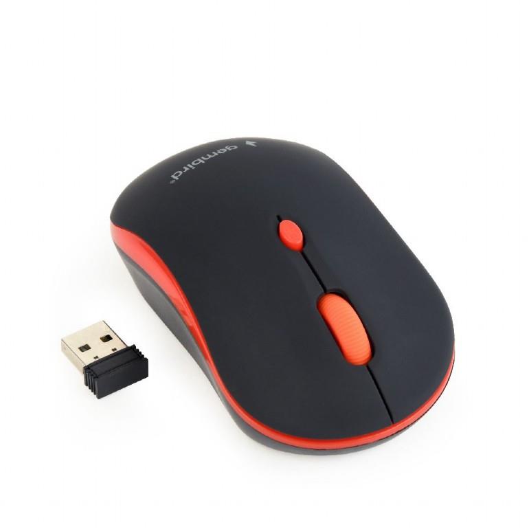 MOUSE USB OPTICAL WRL BLACK/RED MUSW-4B-03-R GEMBIRD - Image 2