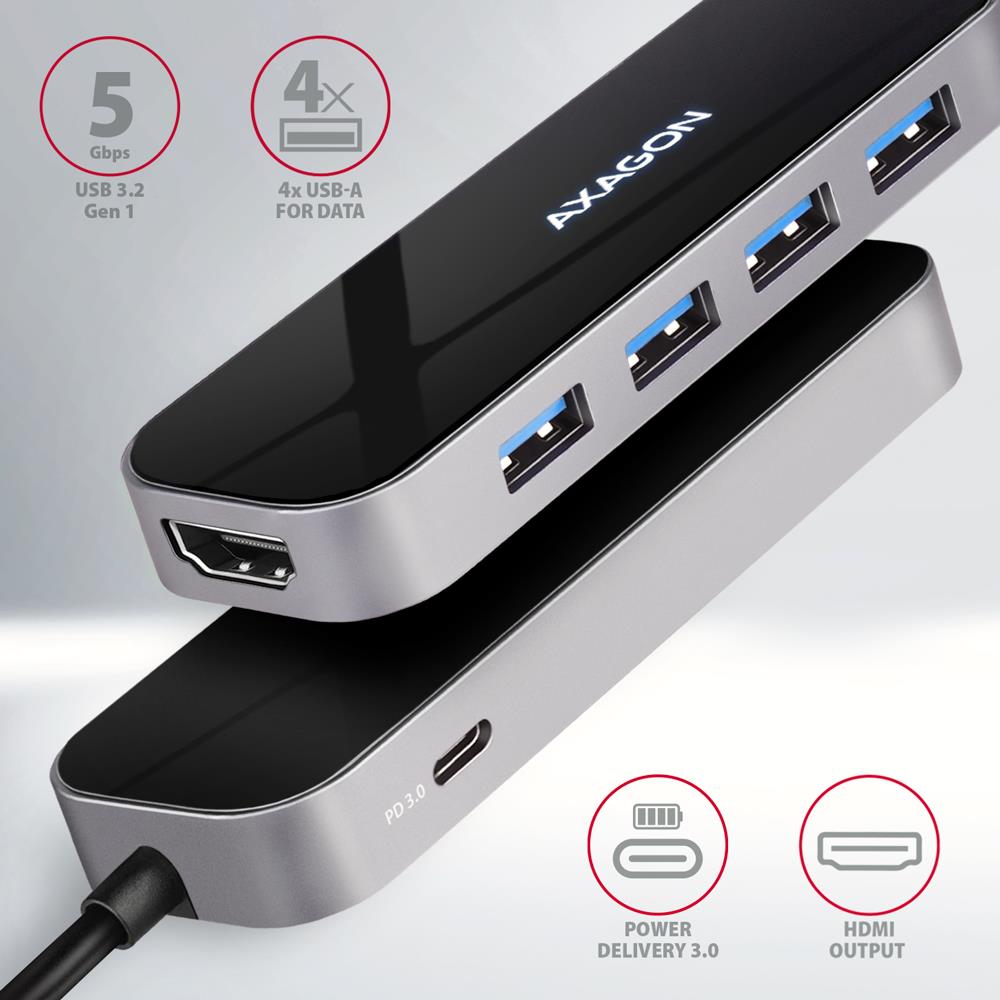 I/O HUB USB-C 6IN1/0.2M HMC-6H4A AXAGON - Image 2