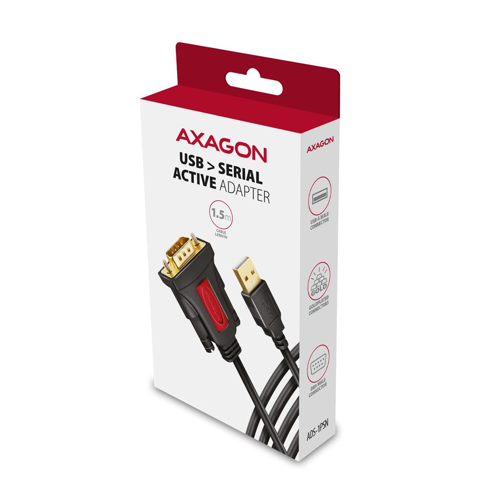 CABLE USB2.0 TO RS-232 DB9-M/1.5M ADS-1PSN AXAGON - Image 2