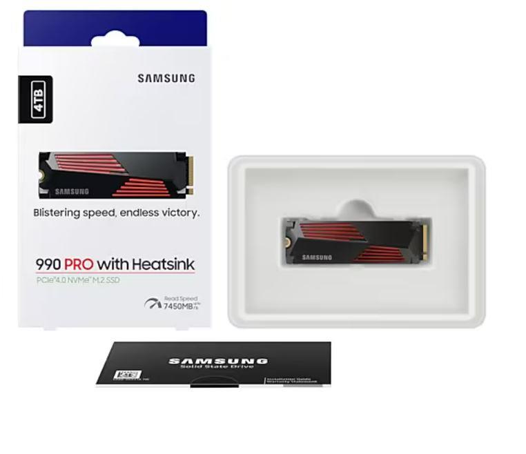 SSD SAMSUNG 990 PRO with Heatsink 4TB M.2 PCIe Gen4 NVMe TLC Write speed 6900 MBytes/sec Read speed 7450 MBytes/sec 2.3mm TBW 1200 TB MTBF 1500000 hours MZ-V9P4T0GW - Image 4