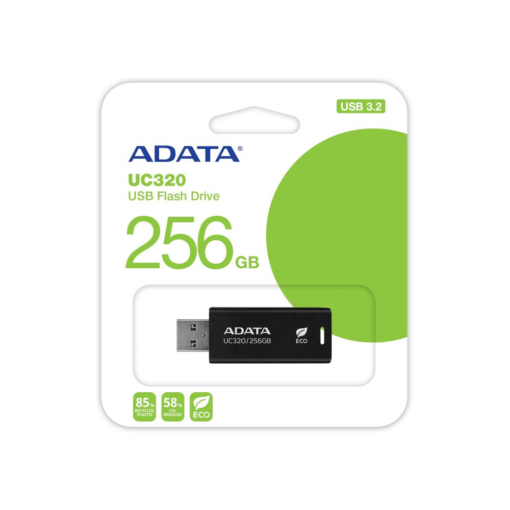 MEMORY DRIVE FLASH USB3.2 256G/BLACK UC320-256G-RBK/BK ADATA - Image 3