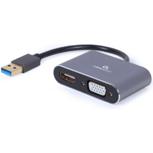 I/O ADAPTER USB3 TO HDMI/VGA/GREY A-USB3-HDMIVGA-01 GEMBIRD