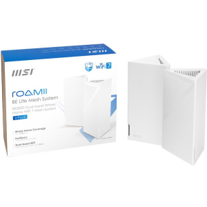 Wireless Router MSI 2-pack 5000 Mbps Mesh Wi-Fi 5 Wi-Fi 6 Wi-Fi 7 IEEE 802.11a IEEE 802.11b IEEE 802.11g MRBE50-2PK