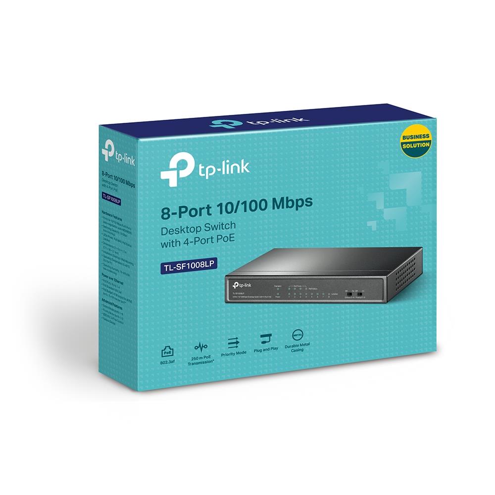 Switch TP-LINK Desktop/pedestal 8x10Base-T / 100Base-TX PoE ports 4 TL-SF1008LP - Image 3