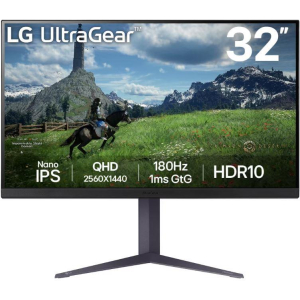 LCD Monitor LG 31.5" Panel IPS 2560x1440 16:9 180Hz 1 ms Pivot Height adjustable Tilt Colour Black 32GS85Q-B