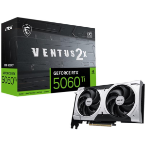 Graphics Card MSI NVIDIA GeForce RTX 5060 Ti 8 GB GDDR7 128 bit PCIE 5.0 16x Dual Slot Fansink 1xHDMI 3xDisplayPort 5060TI8GVENTUS2XOCPL
