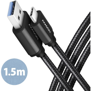 CABLE USB-C TO USB3.2 1.5M/BLACK BUCM3-AM15AB AXAGON
