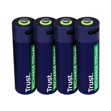 BATTERY RECH. LI-ION AA 1.5V/1700MAH USB-C 4P 25631 TRUST - Image 2
