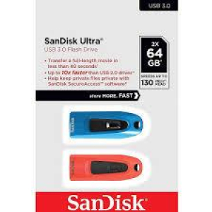 MEMORY DRIVE FLASH USB3 64GB/2PK SDCZ48-064G-G46BR2 SANDISK
