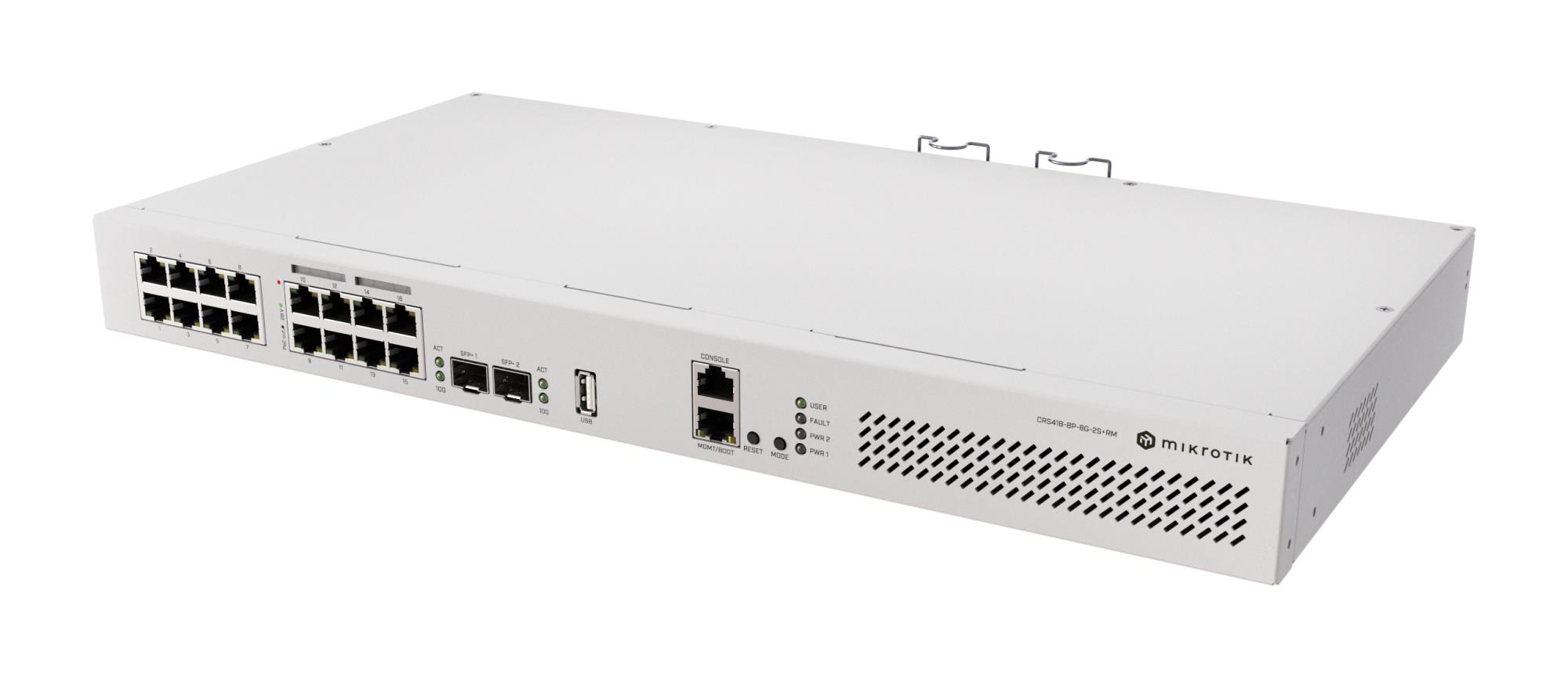 Switch MIKROTIK CRS418-8P-8G-2S+RM Type L3 PoE ports 8 150 Watts CRS418-8P-8G-2S+RM - Image 3