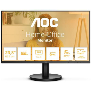 LCD Monitor AOC 24" Panel VA 1920x1080 16:9 100 Hz Matte 1 ms Speakers Tilt Colour Black 24B3HMA2