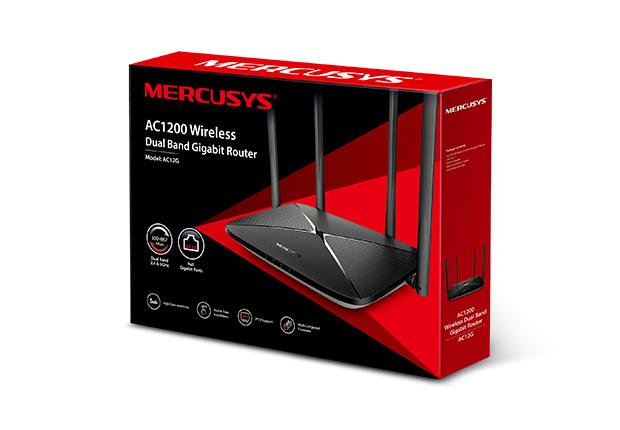 Wireless Router MERCUSYS Wireless Router 1167 Mbps IEEE 802.11a IEEE 802.11 b/g IEEE 802.11n IEEE 802.11ac 1 WAN 3x10/100/1000M LAN WAN ports 4 Number of antennas 4 AC12G - Image 3