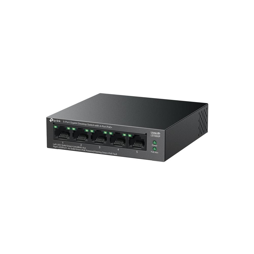 Switch TP-LINK LS105GP Desktop/pedestal 5x10Base-T / 100Base-TX / 1000Base-T PoE+ ports 4 LS105GP - Image 3