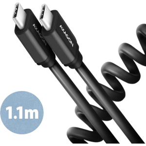 CABLE USB-C TO USB-C 1.1M 60W/TWISTER BLK BUCM-CM20TB AXAGON