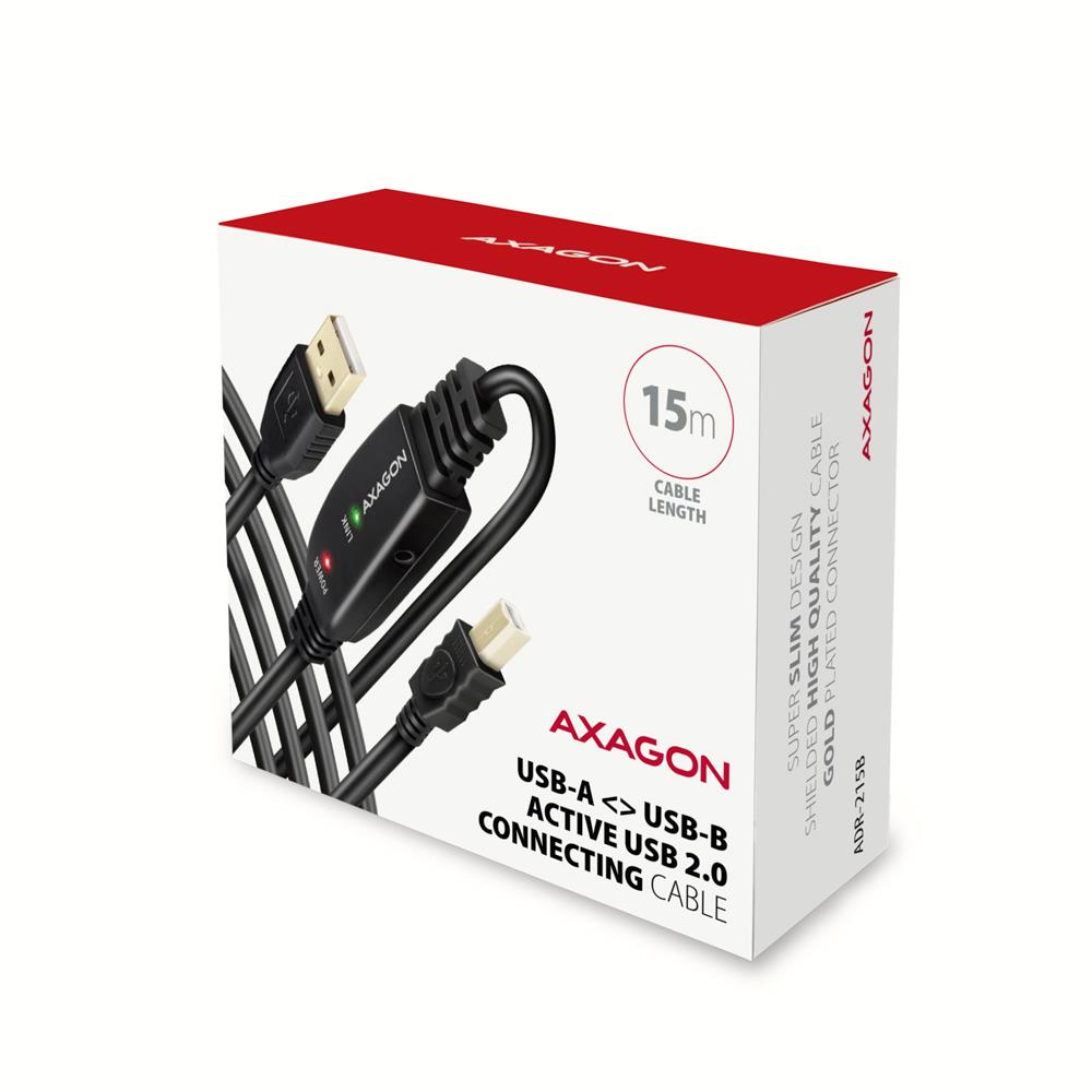 CABLE USB2.0 A-M/B-M ACTIVE/15M ADR-215B AXAGON - Image 2