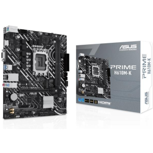 Mainboard ASUS Intel H610 LGA1700 Micro-ATX Memory DDR5 Memory slots 2 1xPCI-Express 3.0 1x 1xPCI-Express 4.0 16x 1xM.2 1x15pin D-sub 1xHDMI 4xUSB 2.0 2xUSB 3.2 1xPS/2 1xRJ45 3xAudio port PRIMEH610M-K