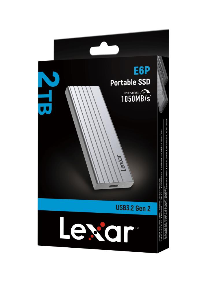 External SSD LEXAR E6P 2TB USB 3.2 Write speed 1000 MBytes/sec Read speed 1050 MBytes/sec LPAE06N002T-RNBNG - Image 3