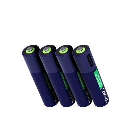 BATTERY RECH. LI-ION AAA/500MAH USB-C 4PACK 25671 TRUST - Image 3