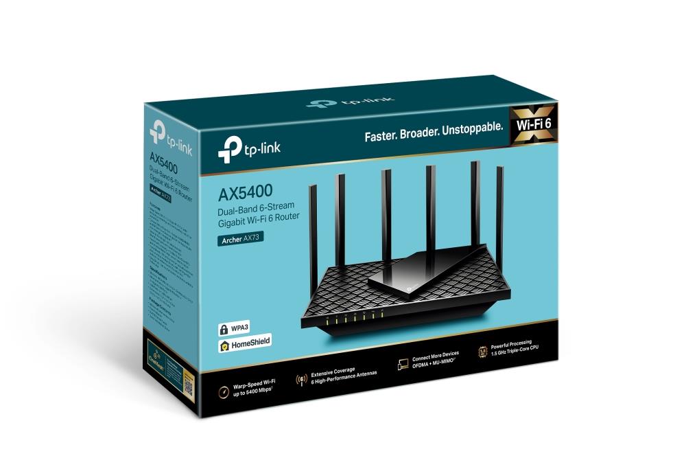 Wireless Router TP-LINK 5400 Mbps Wi-Fi 6 USB 3.0 1 WAN 4x10/100/1000M Number of antennas 6 ARCHERAX73 - Image 4