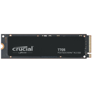 SSD CRUCIAL T705 1TB M.2 PCIe Gen5 NVMe Write speed 10200 MBytes/sec Read speed 13600 MBytes/sec TBW 600 TB CT1000T705SSD3