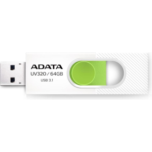 MEMORY DRIVE FLASH USB3.1 64GB/WHITE AUV320-64G-RWHGN ADATA