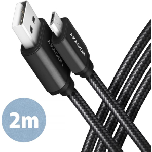 CABLE USB2.0 TO MICRO-USB 2M/HQ BLK BUMM-AM20AB AXAGON