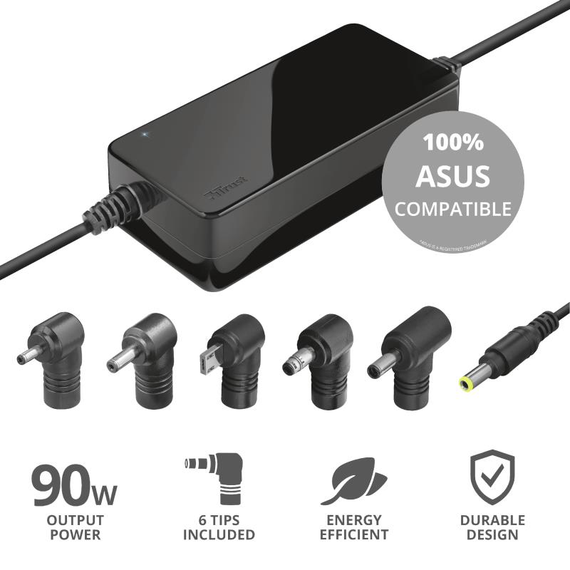 NB ACC AC ADAPTER 90W MAXO//ASUS BLACK 23390 TRUST - Image 4