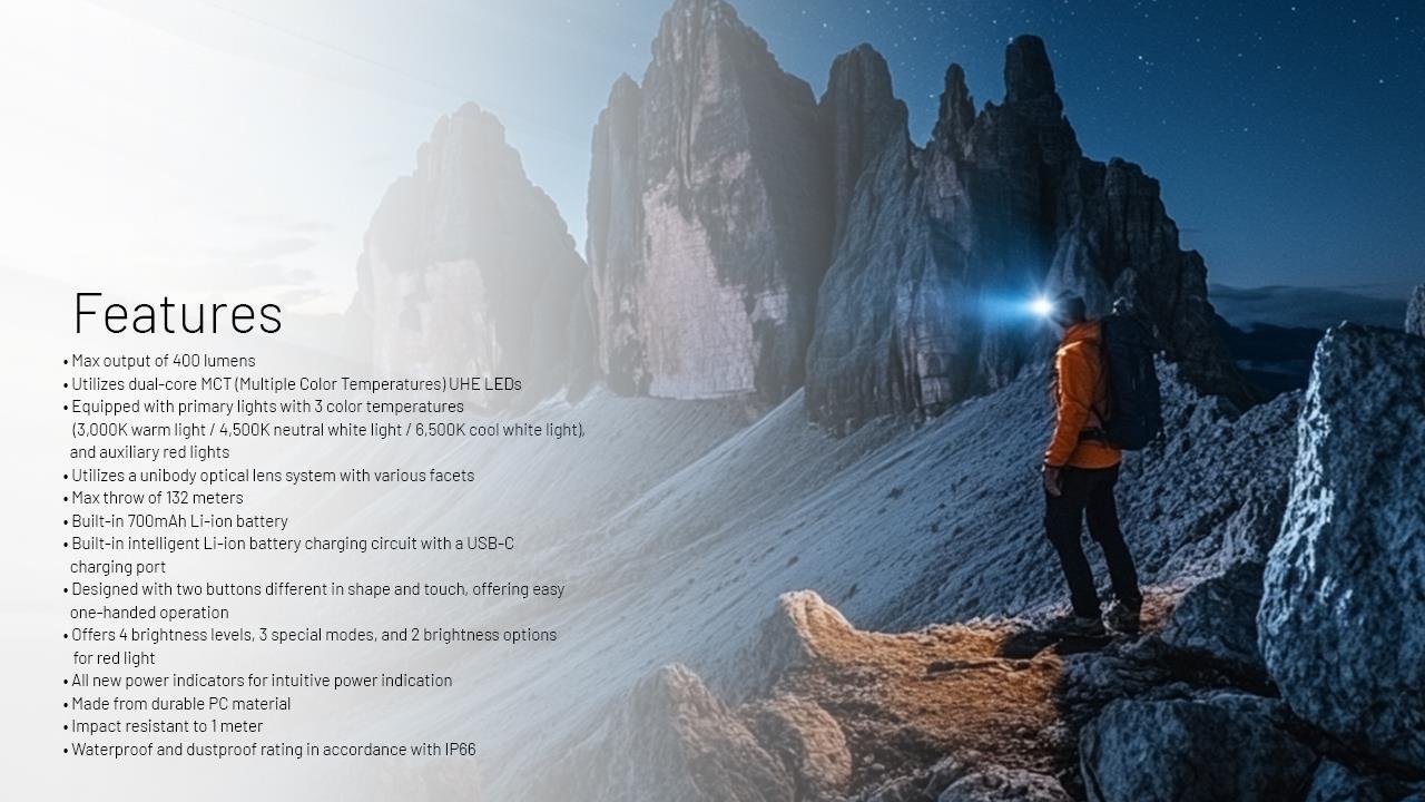 HEADLAMP NU SERIES 400 LUMENS/NU25 MCT UL NITECORE - Image 10