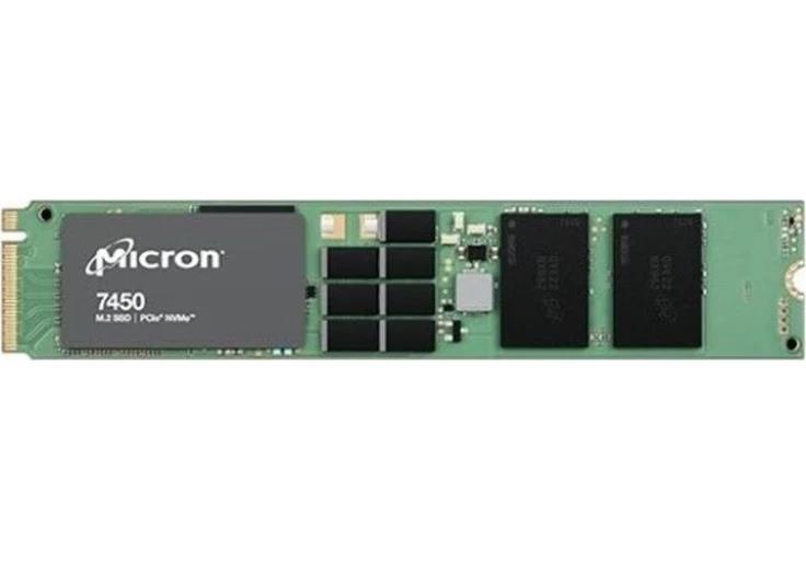 SSD MICRON SSD series 7450 PRO 480GB NVMe NAND flash technology 3D NAND Write speed 700 MBytes/sec Read speed 5000 MBytes/sec Form Factor M.2 TBW 800 TB MTBF 2000000 hours MTFDKBA480TFR-1BC1ZABYYR - Image 2