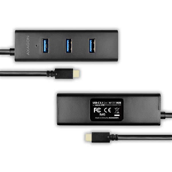 I/O HUB USB-C 4PORT CHARGING/0.4M HUE-S2C AXAGON - Image 4