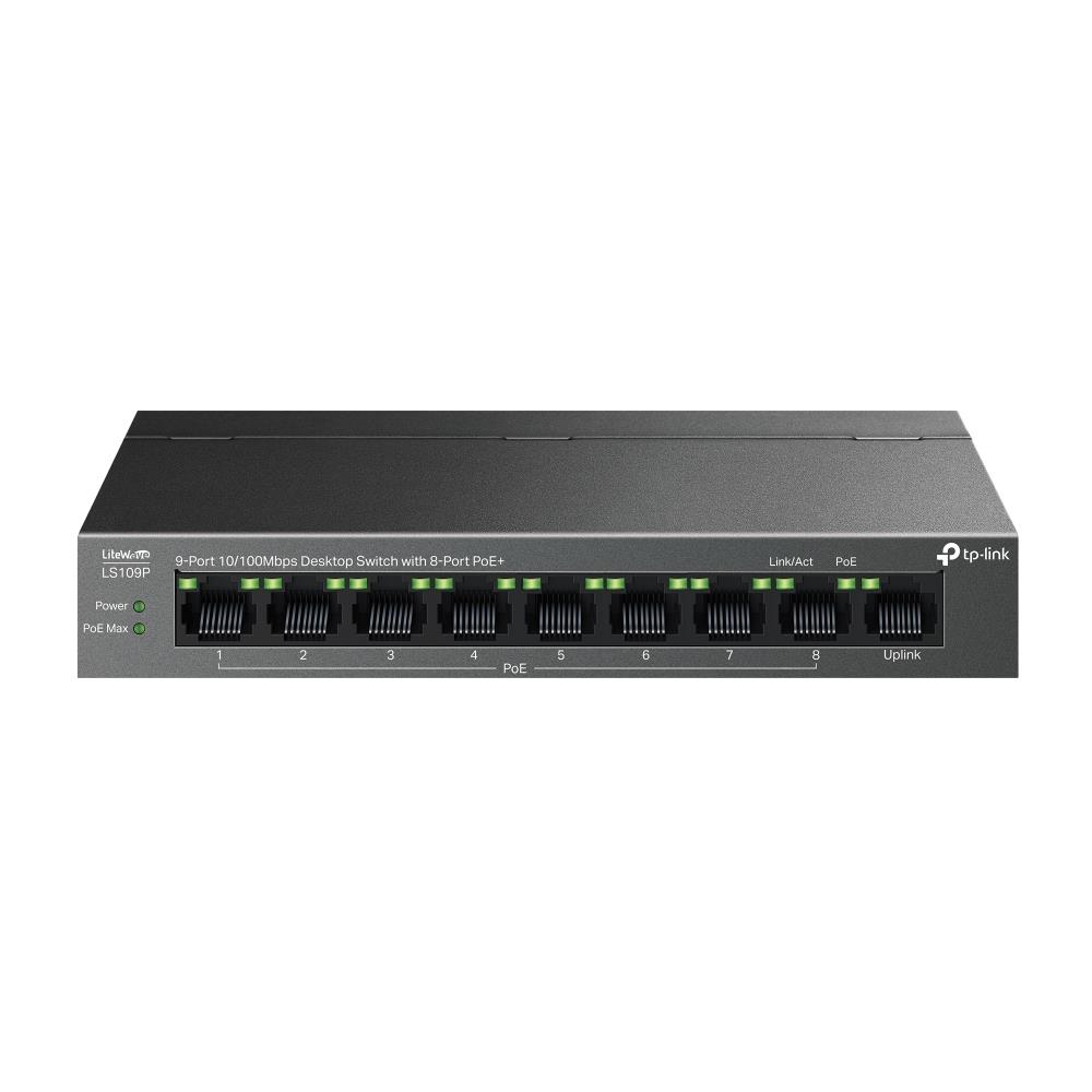 Switch TP-LINK LS109P Desktop/pedestal 9x10Base-T / 100Base-TX PoE+ ports 8 LS109P