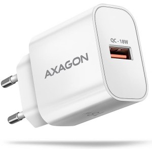 MOBILE CHARGER WALL USB 18W/1PORT WHITE ACU-QC18W AXAGON