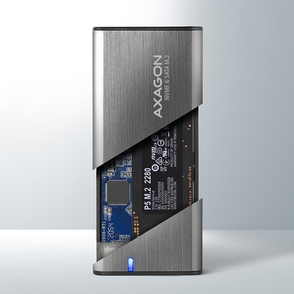 SSD ACC ENCLOSURE M.2 NVME/SATA USB-C EEM2-SG2 AXAGON - Image 2