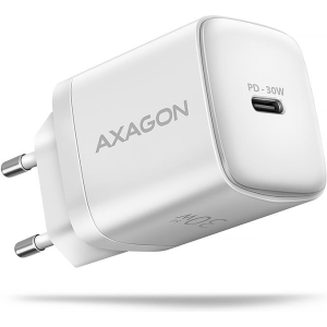 MOBILE CHARGER WALL USB-C 30W/1PORT WHITE ACU-PD30W AXAGON