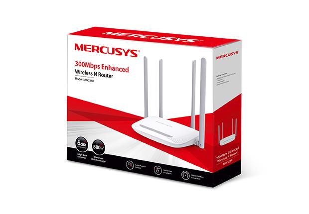 Wireless Router MERCUSYS Wireless Router 300 Mbps IEEE 802.11b IEEE 802.11g IEEE 802.11n 1 WAN 3x10/100M LAN WAN ports 4 Number of antennas 4 MW325R - Image 4