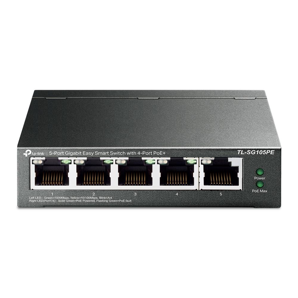 Switch TP-LINK Desktop/pedestal 5x10Base-T / 100Base-TX / 1000Base-T PoE ports 4 TL-SG105PE