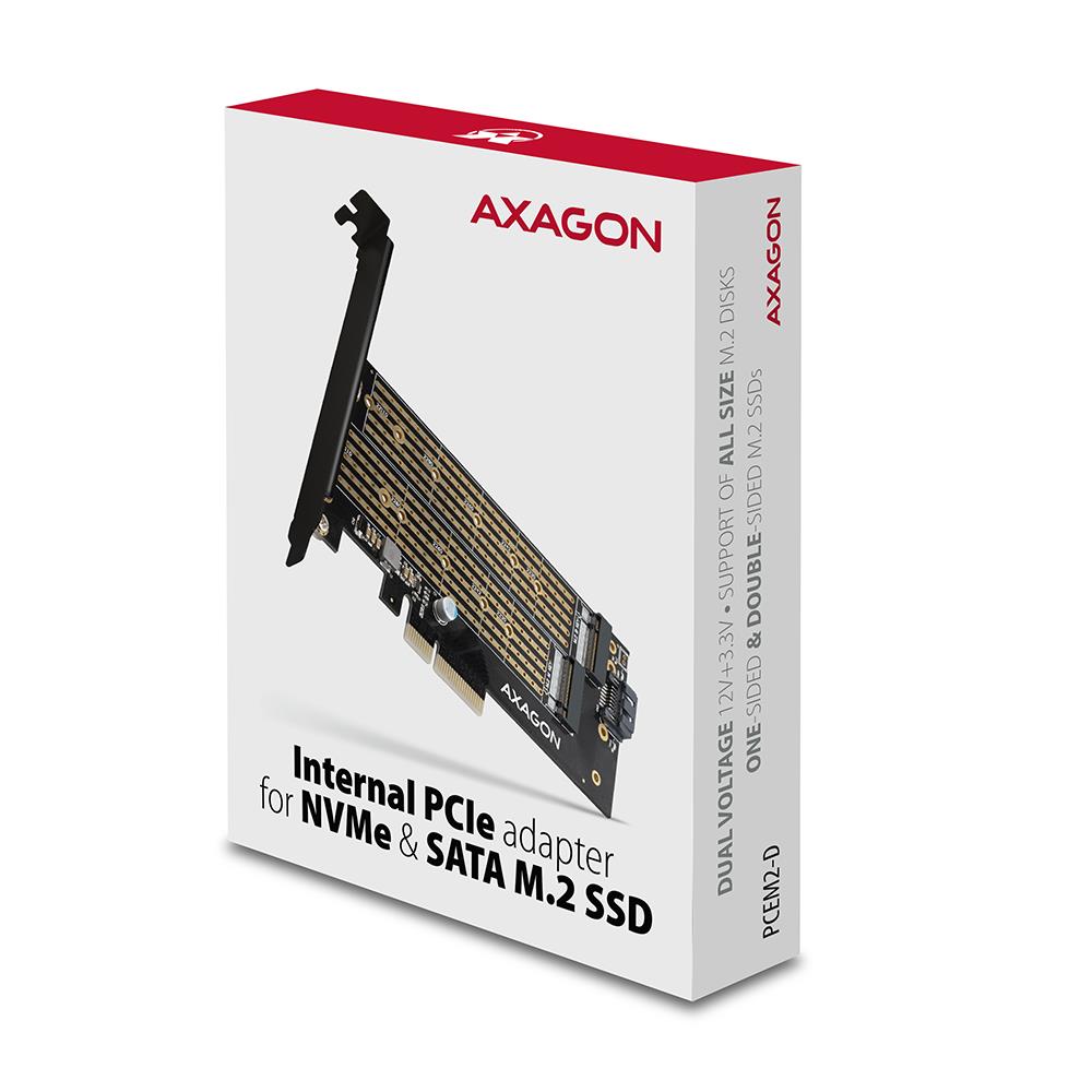 SSD ACC ADAPTER NVME/SATA/M.2/SP&LP PCEM2-D AXAGON - Image 4