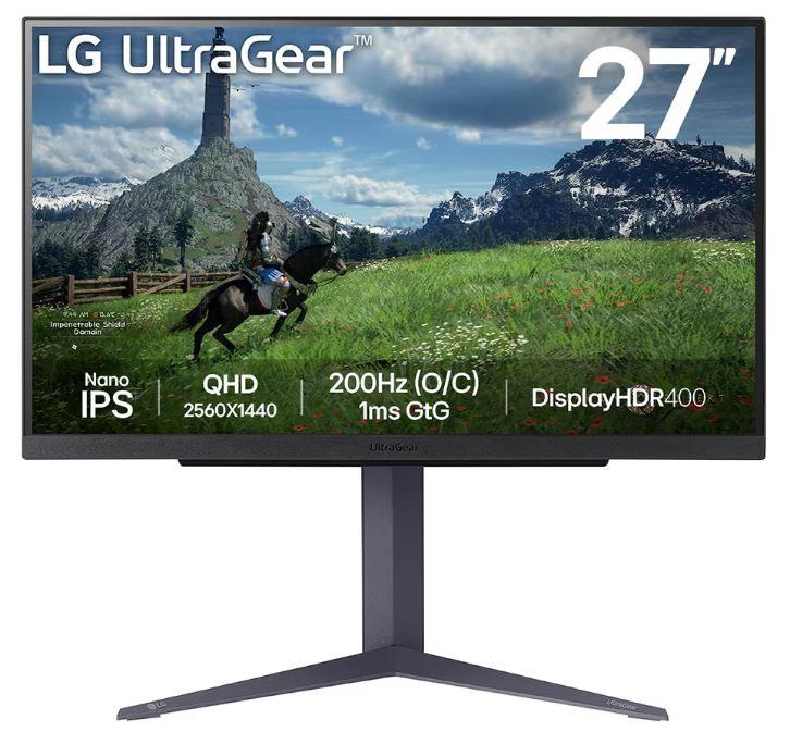 LCD Monitor LG 27" Panel IPS 2560x1440 16:9 180Hz 1 ms Pivot Height adjustable Tilt Colour Black 27GS85Q-B