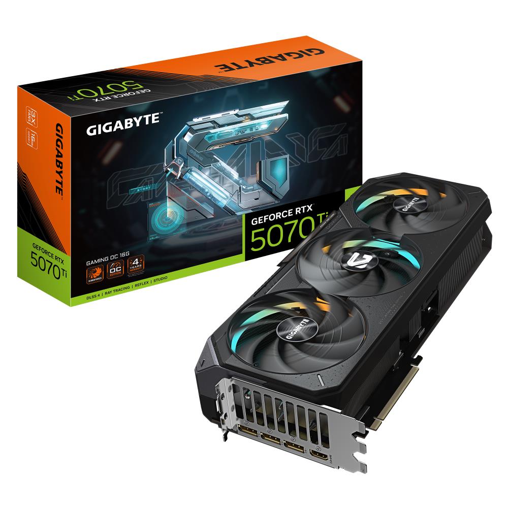 Graphics Card GIGABYTE NVIDIA GeForce RTX 5070 Ti 16 GB GDDR7 256 bit PCIE 5.0 16x 1xHDMI 3xDisplayPort N507TGAMINGOC-16GD1.0
