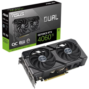 Graphics Card ASUS NVIDIA GeForce RTX 4060 Ti 8 GB GDDR6 128 bit PCIE 4.0 16x GPU 2565 MHz Dual Slot Fansink 1xHDMI 3xDisplayPort DUAL-RTX4060TI-O8G-EVO